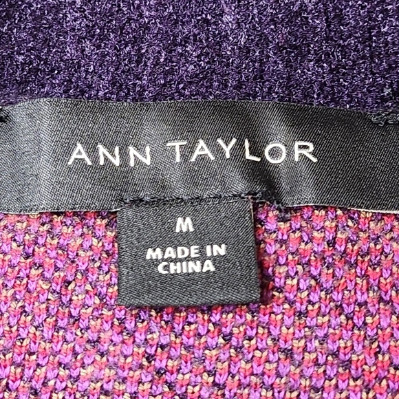 Ann Taylor Plaid Boyfriend V-Neck Cardigan Sweater Size Medium - Picture 6 of 7